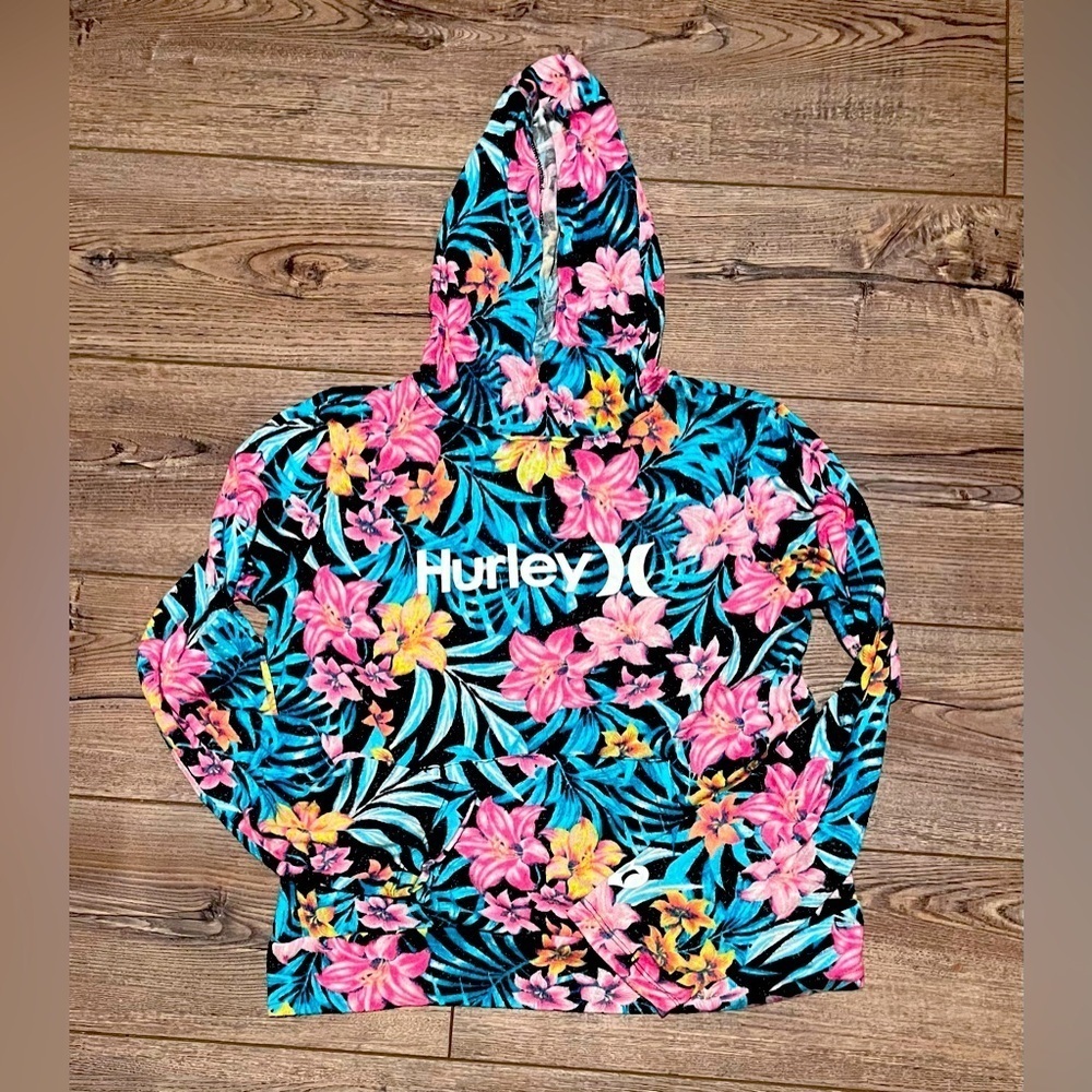 Girls bright floral xl Hurley hoodie